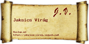 Jaksics Virág névjegykártya