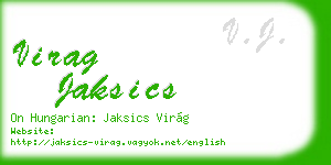 virag jaksics business card